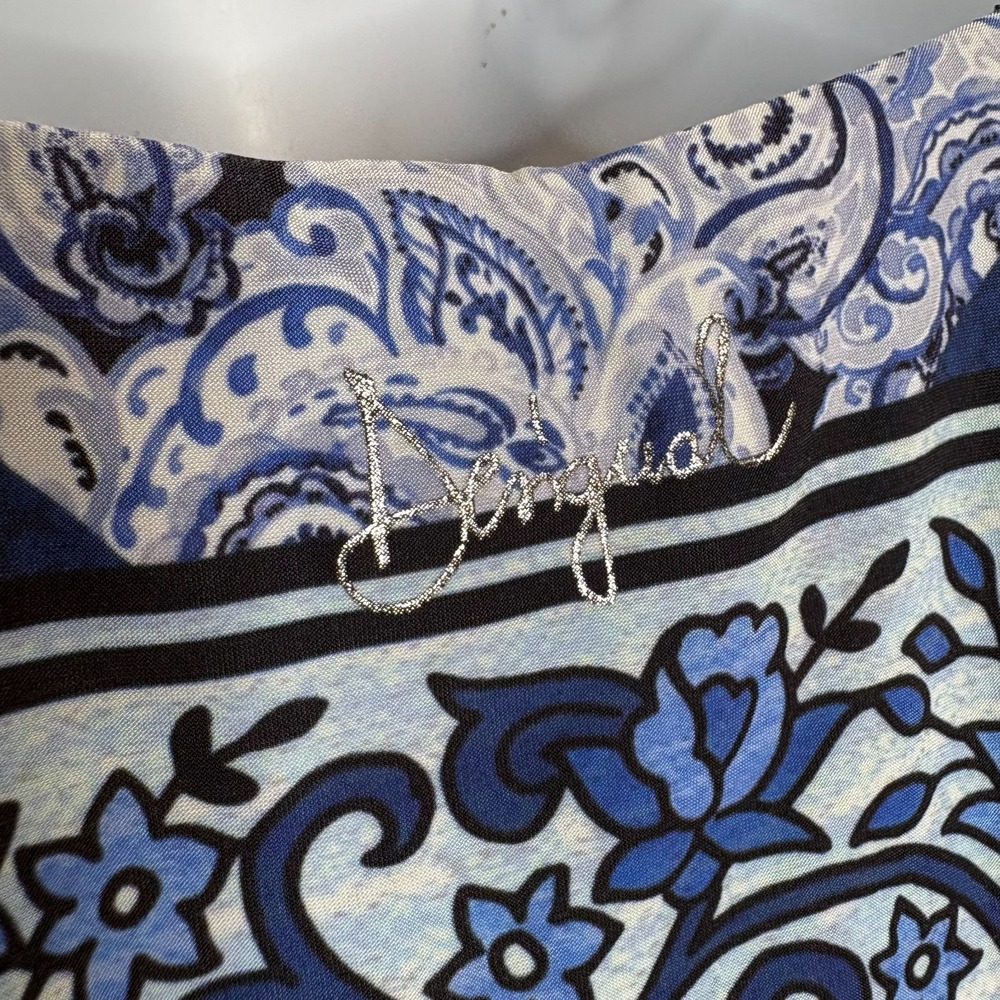 Desigual Candice Jumpsuit M Blue Floral Paisley Patchwork Artsy Bohemian Hippie - Picture 12 of 16